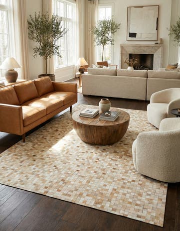 8' x 10' Cowhide Leather Rug