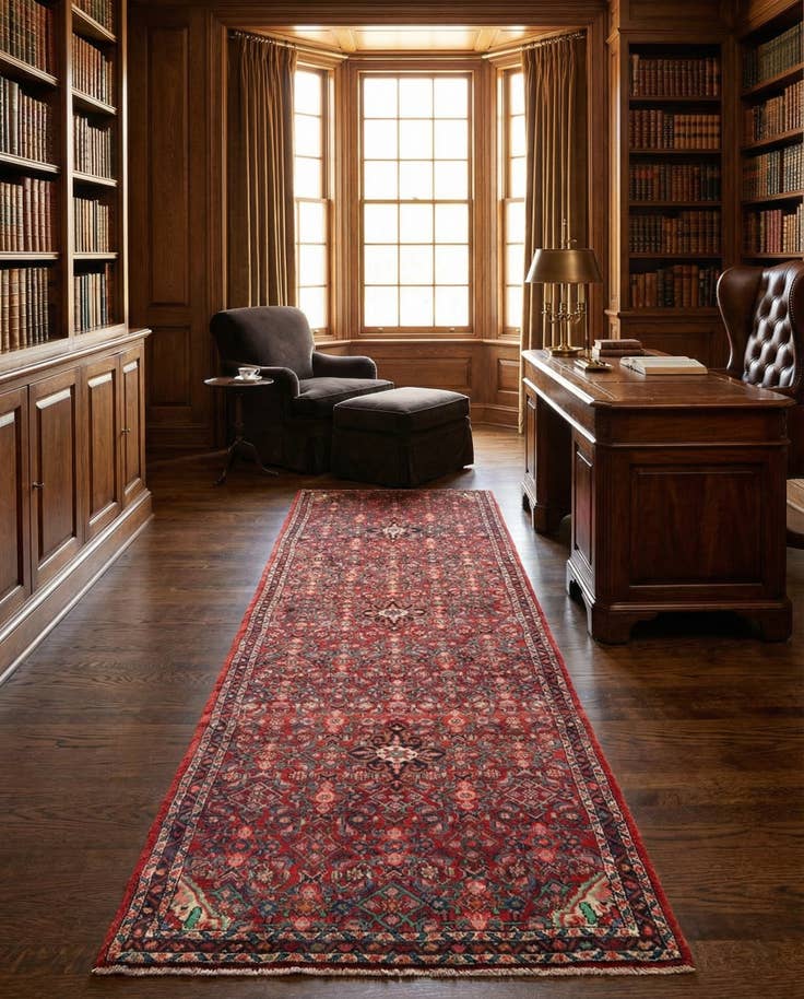 Detail image of 3' 7 x 10' 10 Hamedan Runner Rug