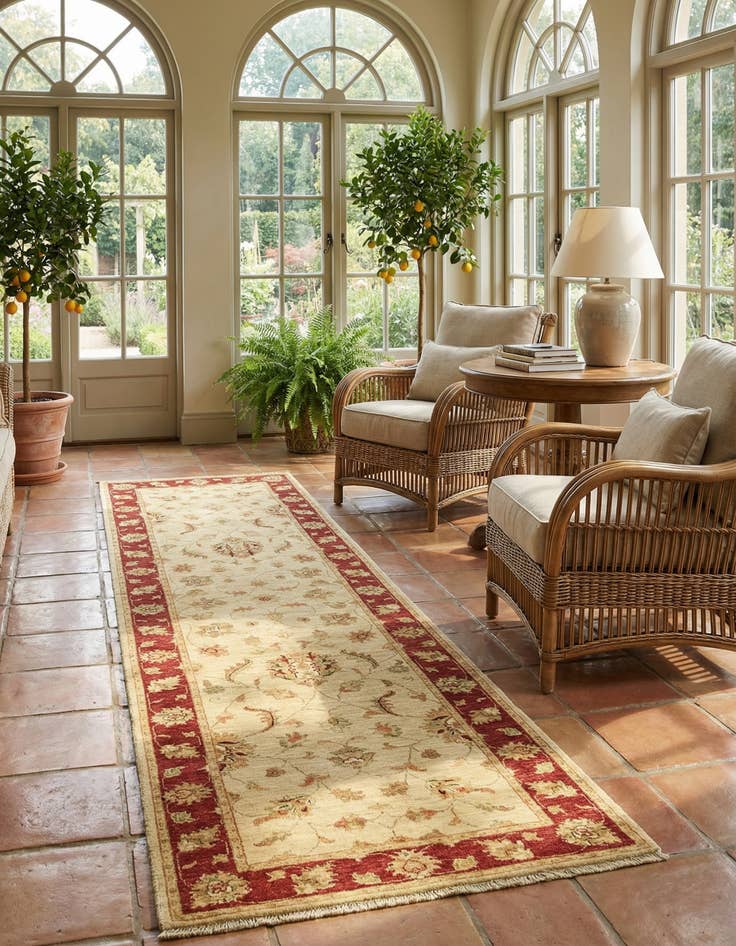 Detail image of 2' 8 x 9' 3  Hand Knotted Peshawar Ziegler Runner Rug