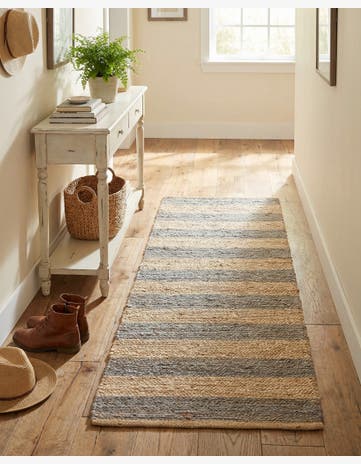 Gray Ivory Handmade Braided Jute Runner Rug
