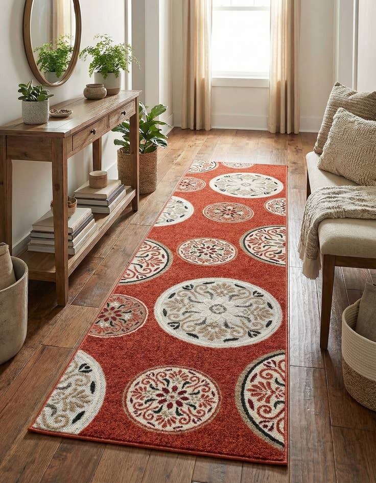 Detail image of 2' 7 x 10'  Washable Modern Indoor / Outdoor Runner Rug