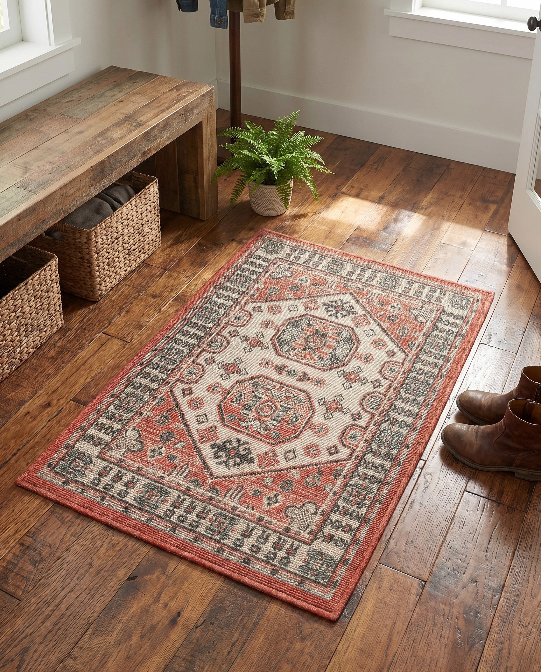 2' x 3' Easy-Clean Traditional Indoor / Outdoor Rug
