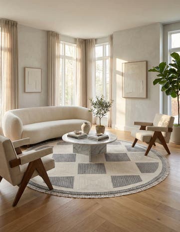 6' 5 x 6' 5 Hand Knotted Darya Wool Round Rug
