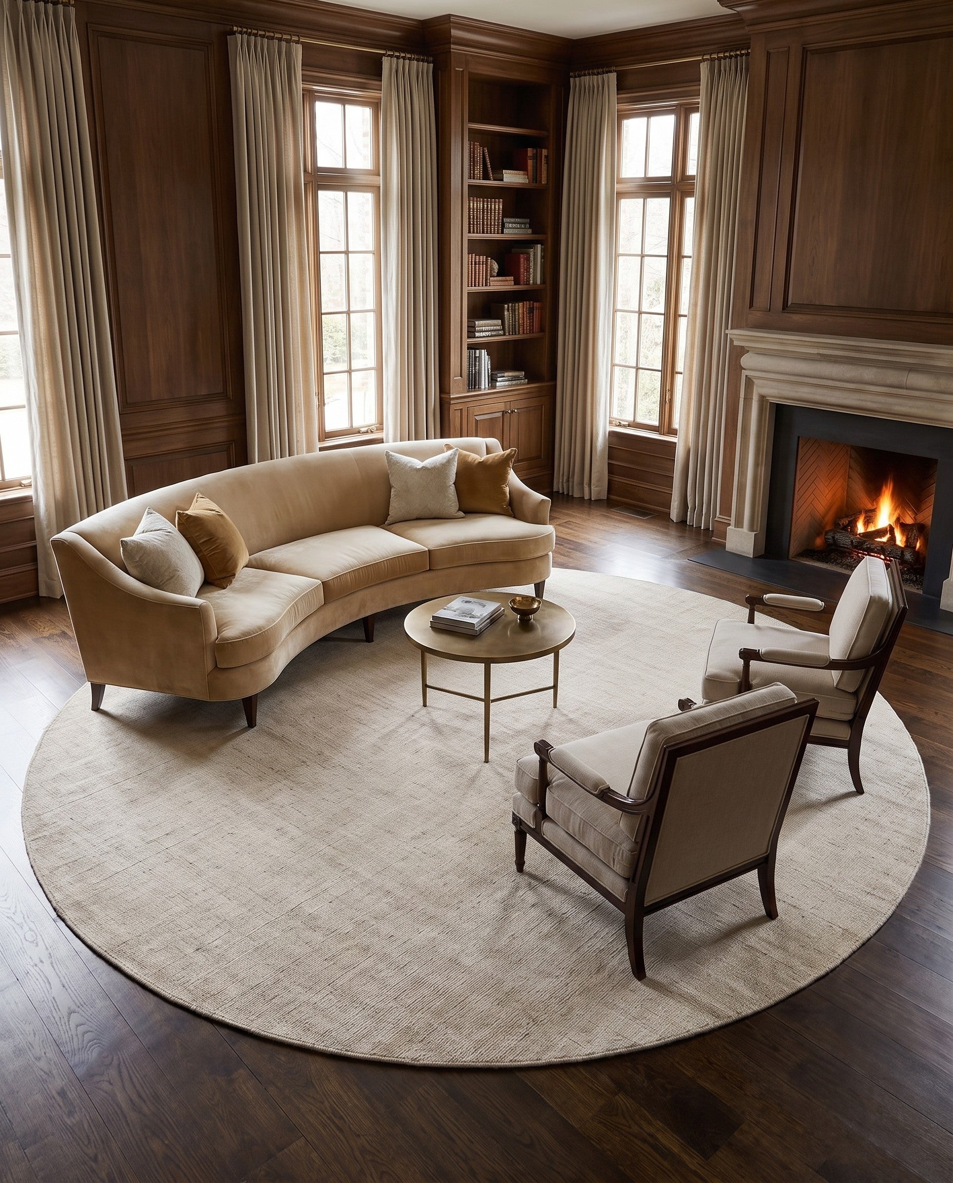 12' x 12' Hand Woven Jill Zarin English Manor Wool Round Rug