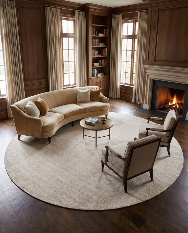 Detail image of 12' x 12' Hand Woven Jill Zarin English Manor Wool Round Rug