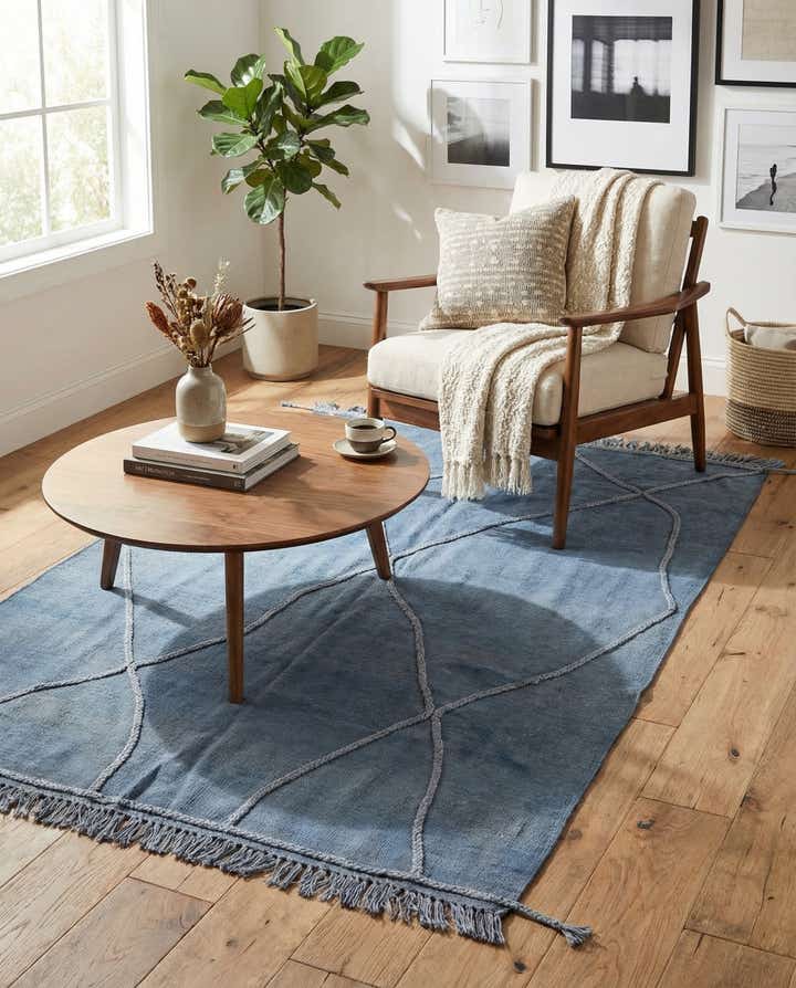 4' 7 x 6' 10 Hand Knotted Moroccan Wool Rug