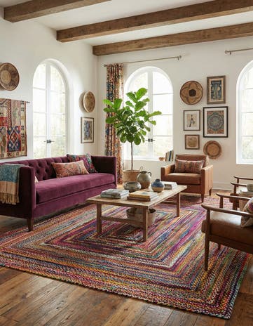 12' 2 x 16' 1 Handmade Braided Chindi Rug