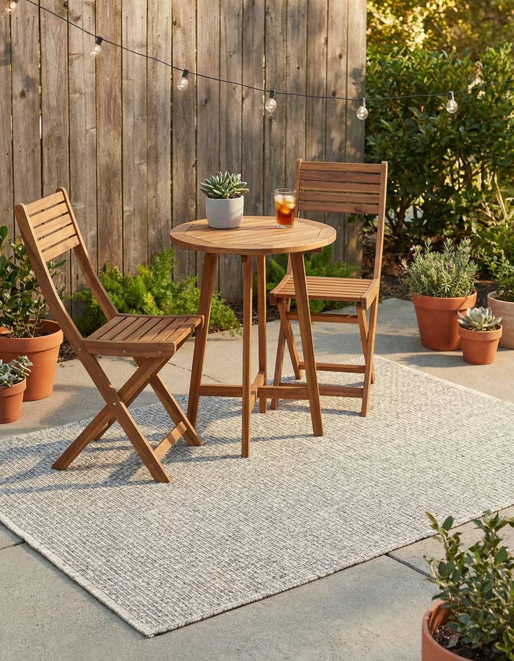 Detail image of 3' x 5' 3  Washable Solid Indoor / Outdoor Rug