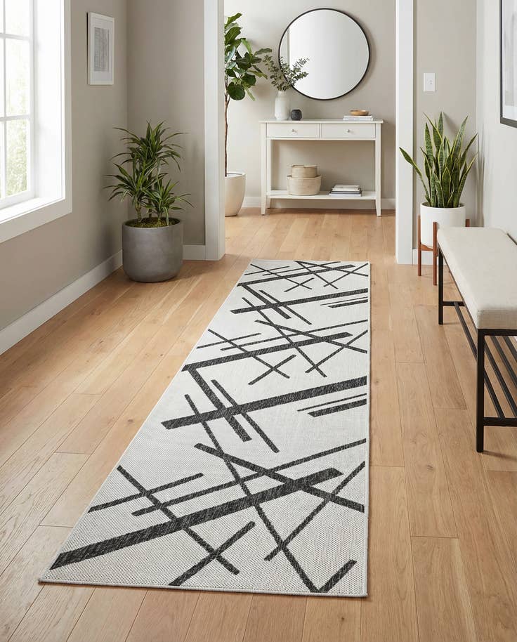 Detail image of 2' x 8' Easy-Clean Modern Indoor / Outdoor Runner Rug