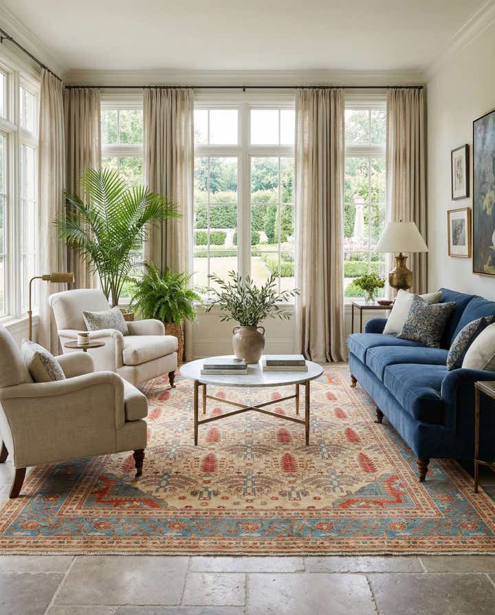 6' 8 x 9' 9 Hand Knotted Ariana Ziegler Oriental Rug