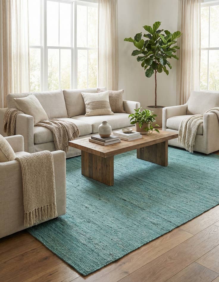 Detail image of  10' x 14' 1  Hand Braided Jute Rug