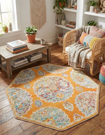 Orange Paragon Octagon Rug