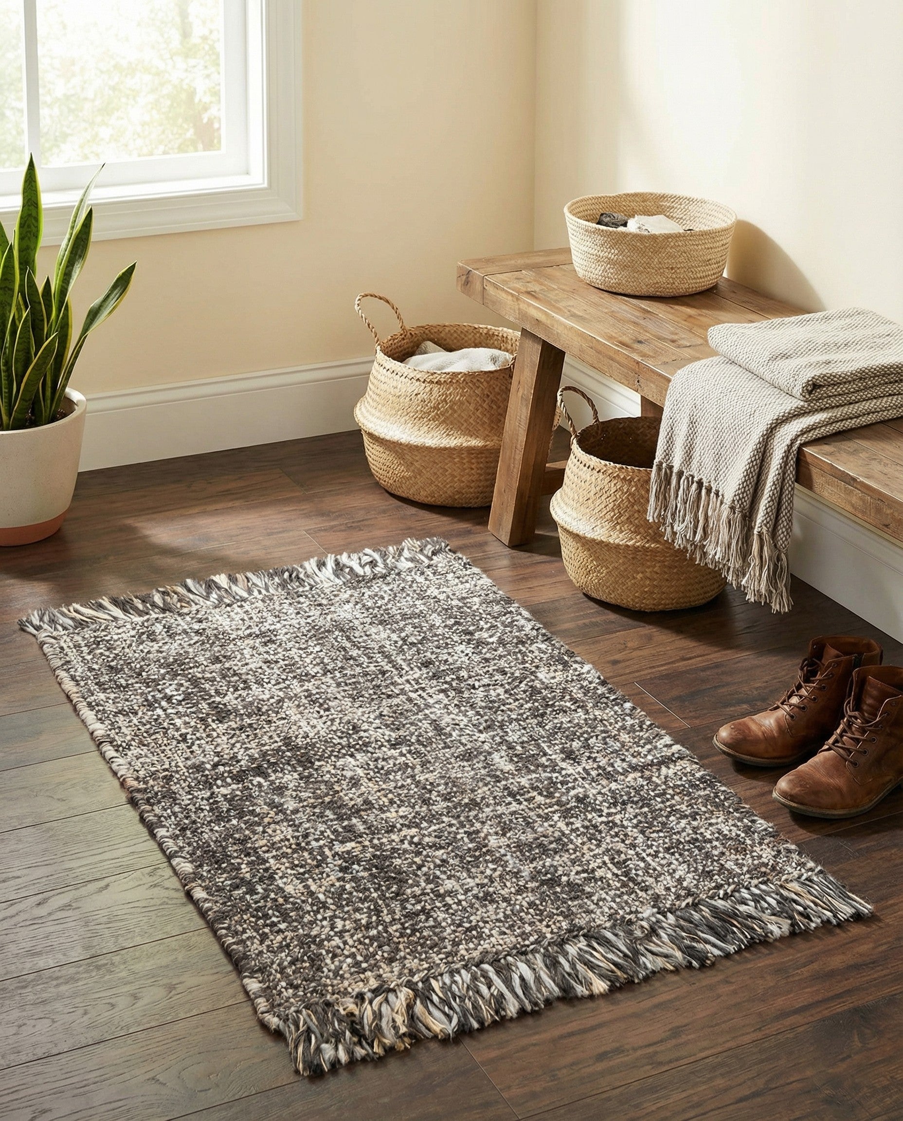  2' 2 x 3'  Hand Braided Jute Rug