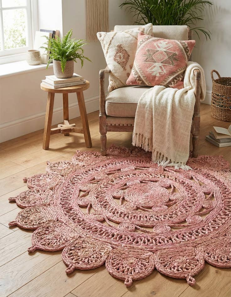 Detail image of 3' 1 x 3' 1  Hand Braided Jute Round Rug