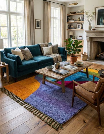 5' 7 x 8' Hand Knotted Moroccan Wool Rug