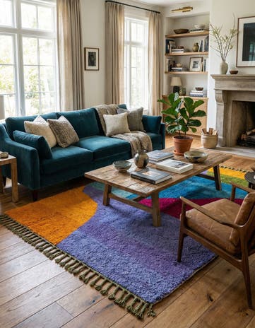 5' 7 x 8' Hand Knotted Moroccan Wool Rug