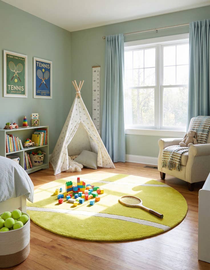 Detail image of 4' 1 x 4' 1 Playtime Kids Wool Freeform Rug