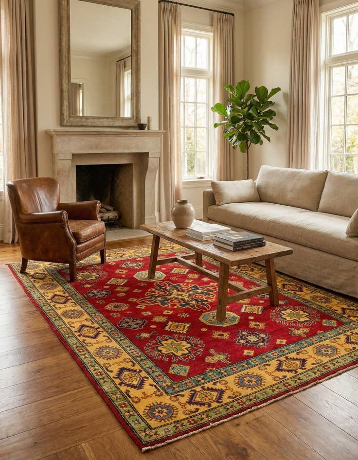 Detail image of 5' x 6' 8  Hand Knotted Kazak Rug