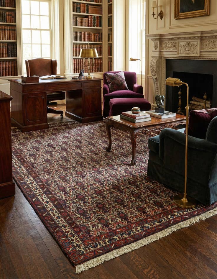 Detail image of  6' 8 x 9' 7  Hand Knotted Bidjar Persian Wool Rug