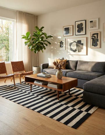 4' 3 x 6' Hand Woven Kilim Modern Wool Rug
