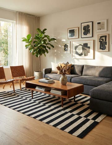 4' 3 x 6' Hand Woven Kilim Modern Wool Rug