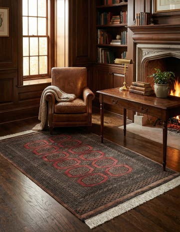 4' 2 x 6' 6 Hand Knotted Bokhara Wool Rug