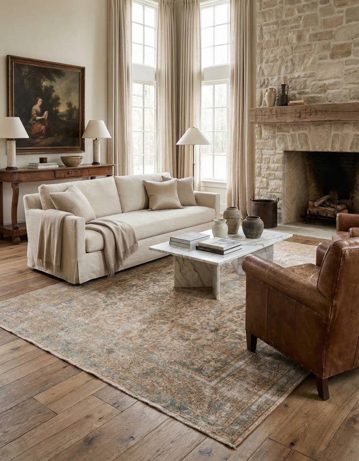 Detail image of 8' 1 x 10' 8  Hand Knotted Ultra Vintage Persian Wool Rug