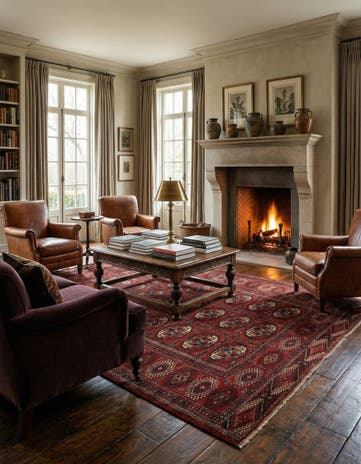 6' x 10' Hand Knotted Bokhara Oriental Wool Rug