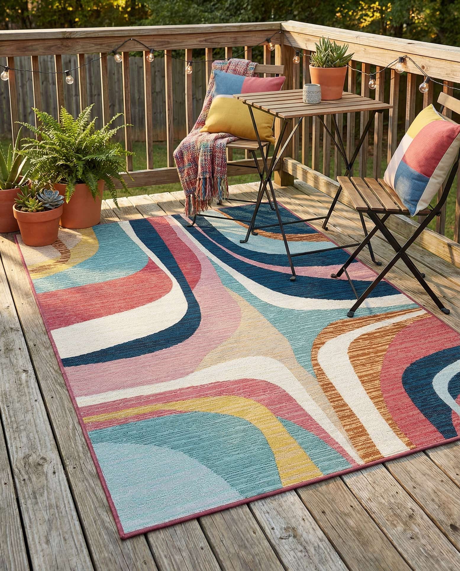 4' x 6' Easy-Clean Modern Indoor / Outdoor Rug
