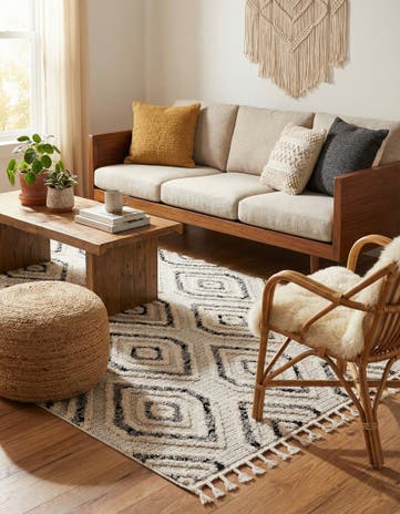 Black and White Cherokee Rug