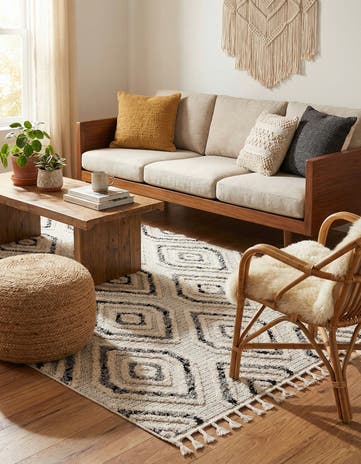 Black and White Cherokee Rug