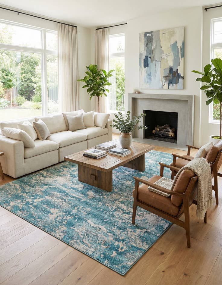 Detail image of  9' x 12'  Washable Modern Indoor / Outdoor Rug