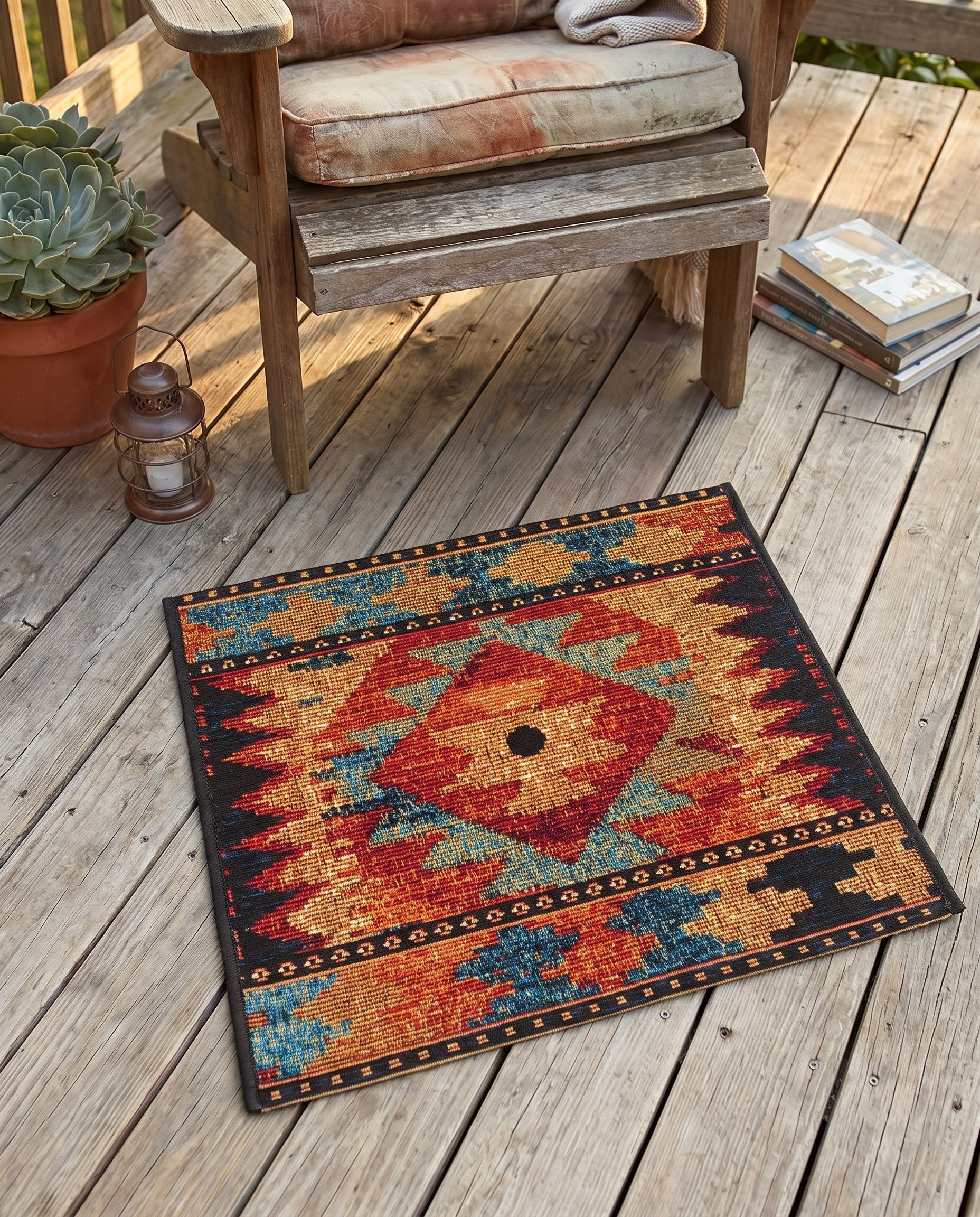 1' 4 x 1' 4 Easy-Clean Tribal Indoor / Outdoor Sample Rug
