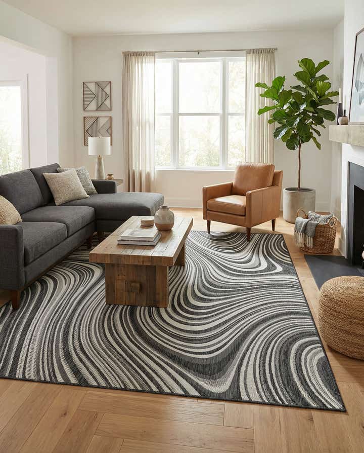 9' x 12' Easy-Clean Modern Indoor / Outdoor Rug