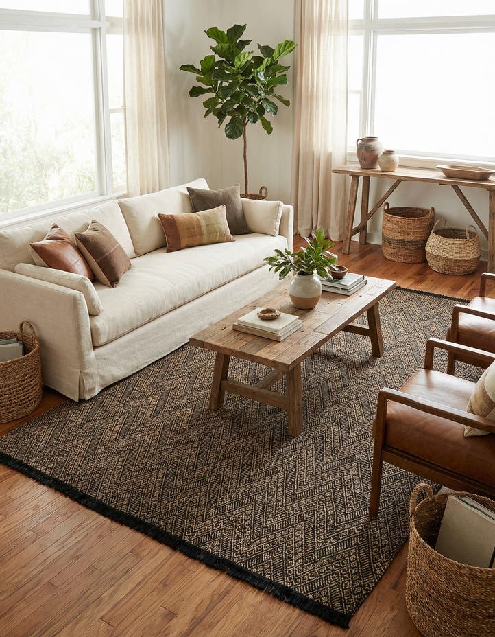 10' x 14' 1 Handmade Braided Jute Rug