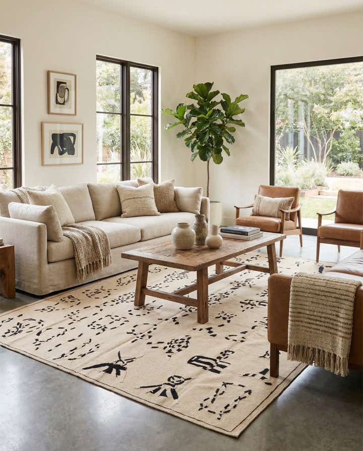 5' 10 x 7' 9 Hand Knotted Kilim Suzani Wool Rug