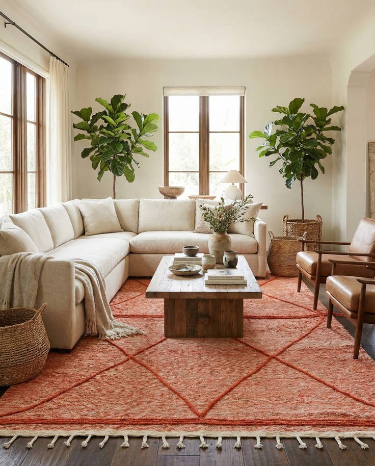 Detail image of 6' 6 x 10' 5 Hand Knotted Moroccan Wool Rug
