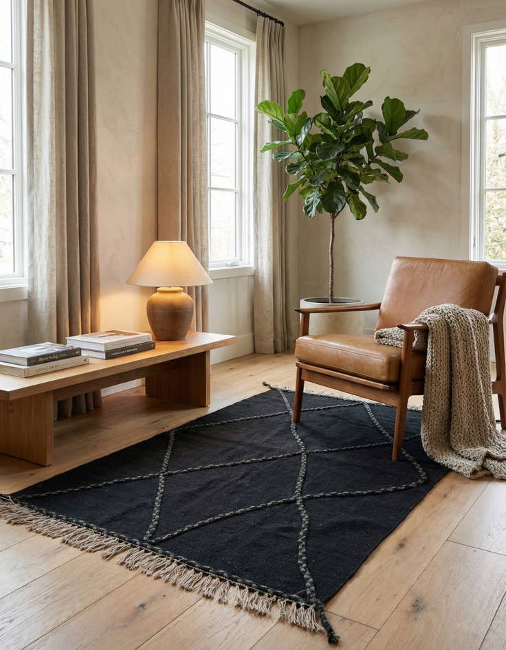 Detail image of 3' 5 x 5' 1  Hand Woven Kilim Modern Wool Rug