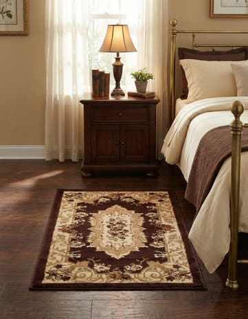 Brown Classic Aubusson Rug