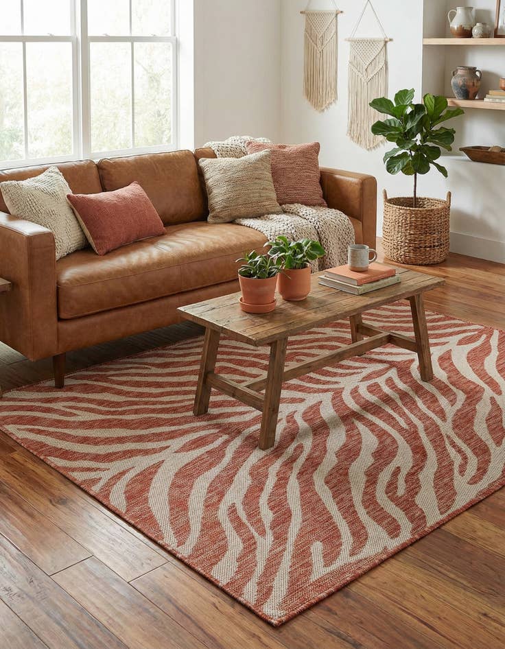 Detail image of 4' x 6'  Washable Safari Indoor / Outdoor Rug