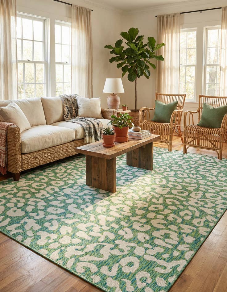 Detail image of 7' 10 x 11'  Washable Safari Indoor / Outdoor Rug