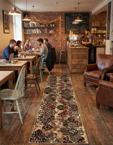 Beige Cafe Runner Rug