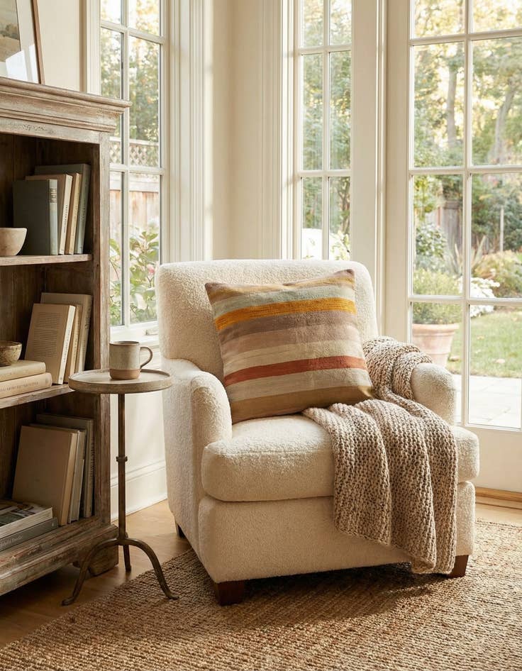 Detail image of 2' 5 x 2' 6  Hand Woven Pillow Wool Square Rug