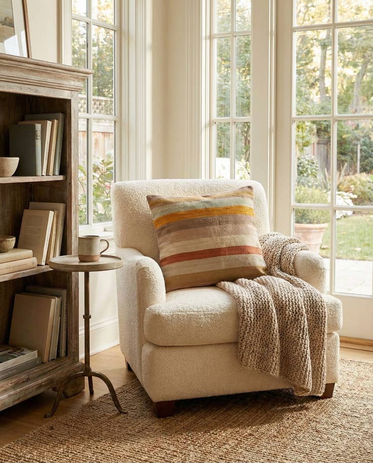 Detail image of 2' 5 x 2' 6 Hand Woven Pillow Wool Square Rug