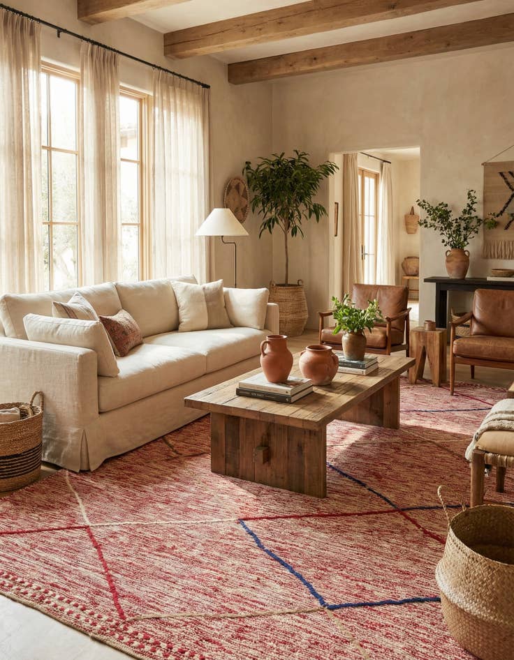 Detail image of 6' 4 x 9' 10  Hand Knotted Moroccan Wool Rug