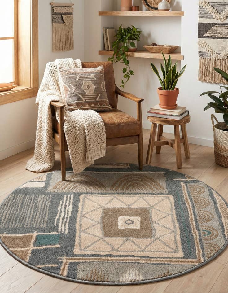 Detail image of 3' x 3' Safari Round Rug