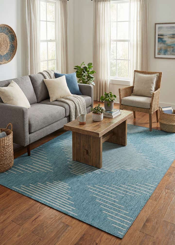 6' x 9' Easy-Clean Modern Indoor / Outdoor Rug