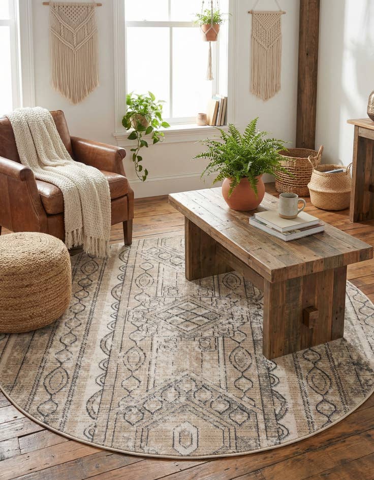 Detail image of  5' 3 x 5' 3 Oregon Round Rug