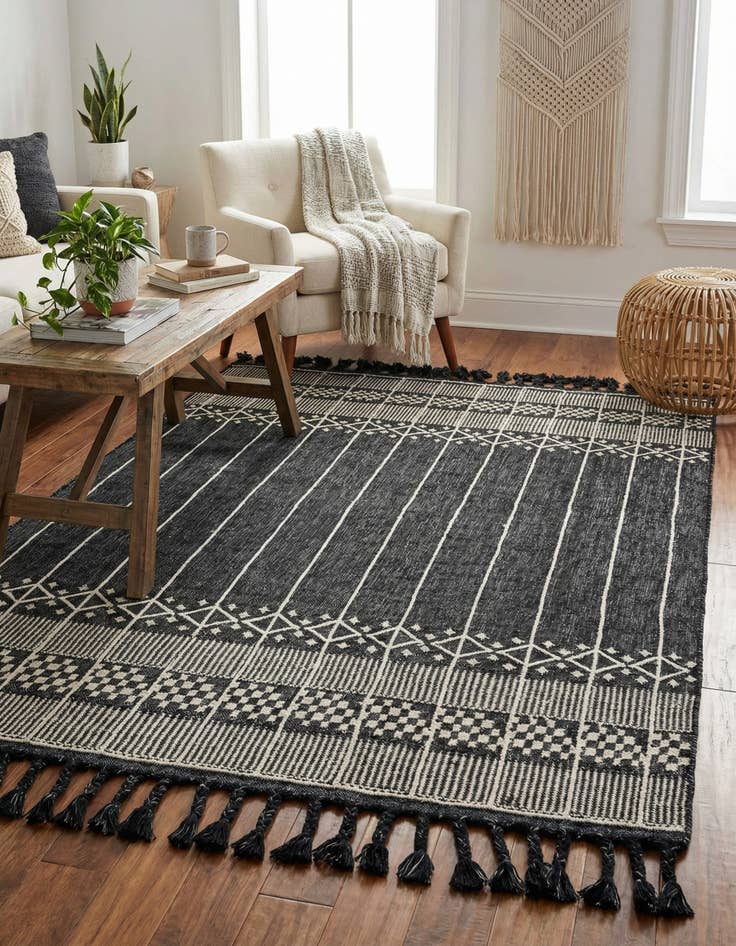 Detail image of  4' 1 x 6' 1  Washable Eco Bohemian Indoor / Outdoor Rug
