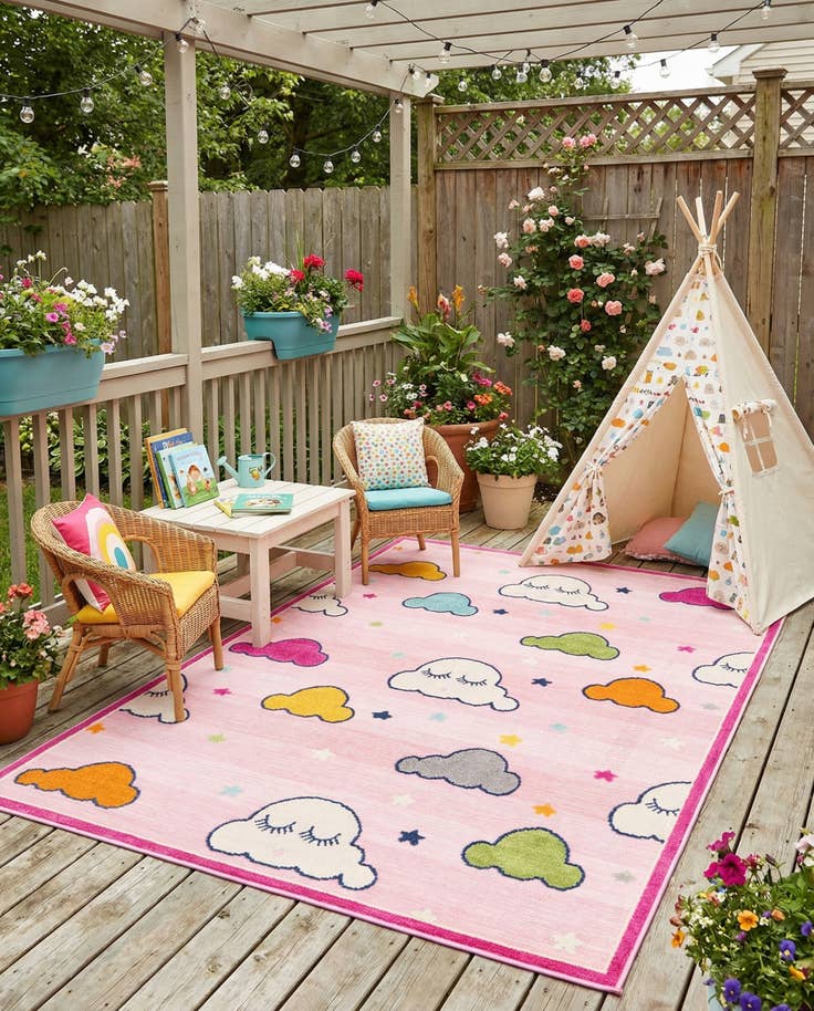 Detail image of 5' 3 x 7' 7 Easy-Clean Indoor / Outdoor Rug